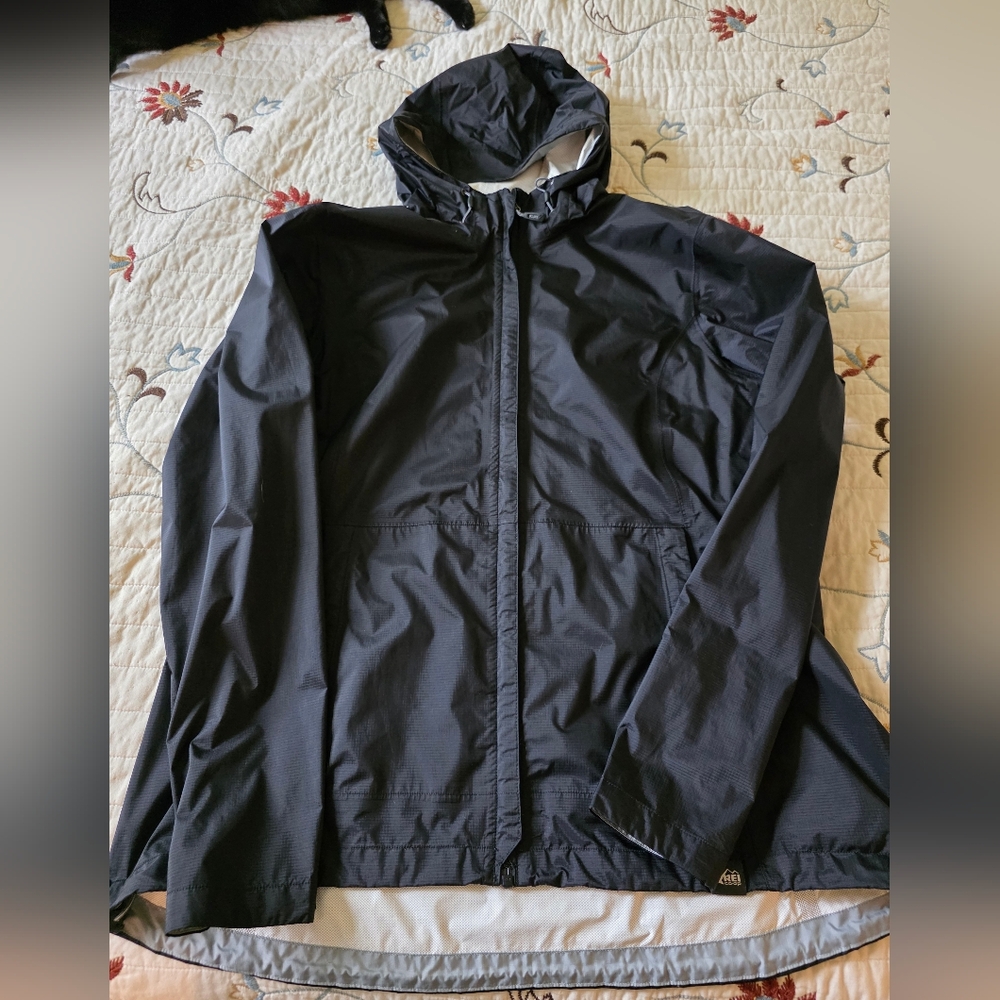 Black REI Packable Rain Jacket